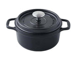 Cocotte ronde Invicta en fonte émaillée 18cm - Noir