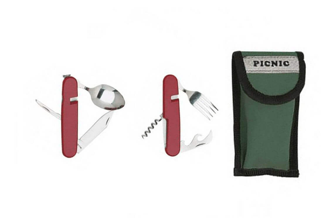 Set de couverts camping Herbertz inox avec étui