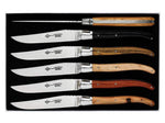 Coffret 6 couteaux Laguiole Arbalète G.DAVID 23cm inox manche bois mitre inox