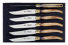 Coffret 6 couteaux de table Laguiole Arbalète G.DAVID 21cm inox manche façon corne blonde