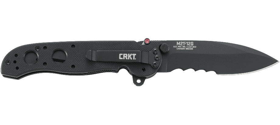 Couteau pliant CRKT M21 manche à trous G10 noir - 11 cm