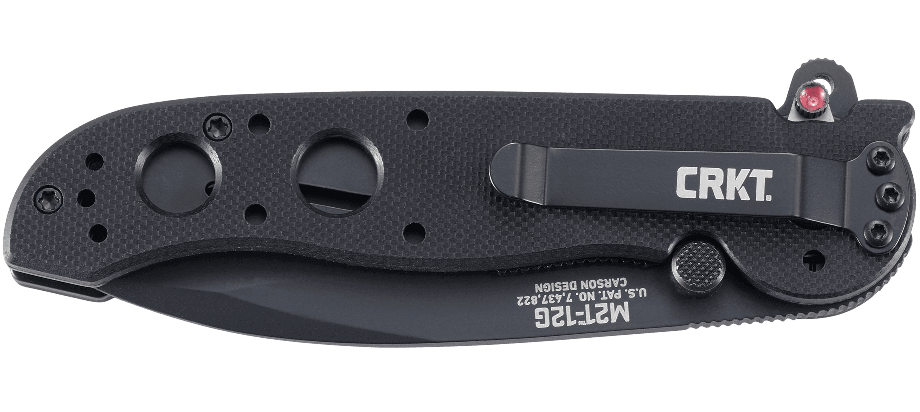 Couteau pliant CRKT M21 manche à trous G10 noir - 11 cm
