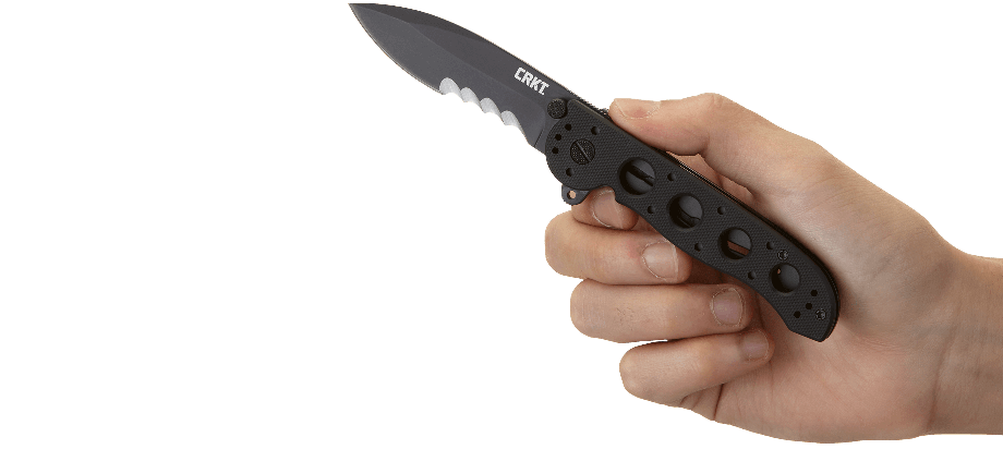 Couteau pliant CRKT M21 manche à trous G10 noir - 11 cm