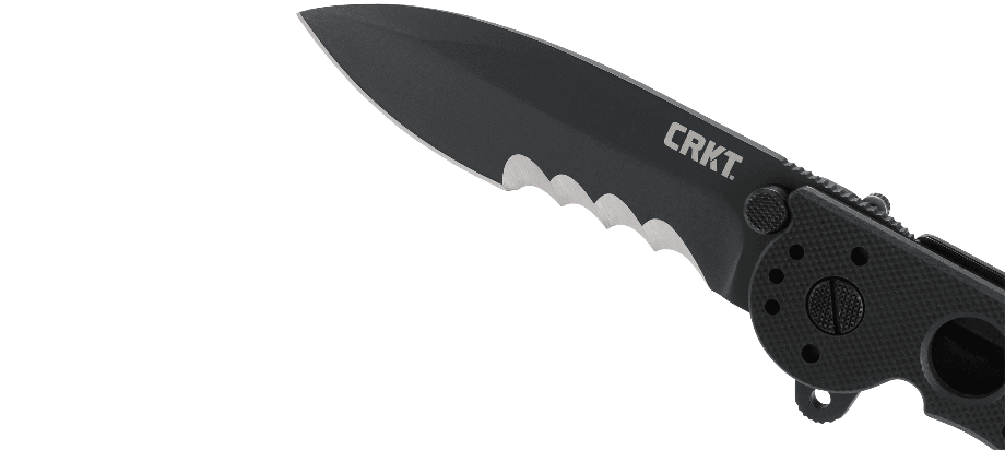 Couteau pliant CRKT M21 manche à trous G10 noir - 11 cm