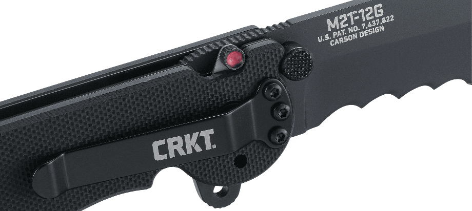 Couteau pliant CRKT M21 manche à trous G10 noir - 11 cm