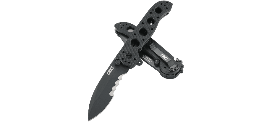 Couteau pliant CRKT M21 manche à trous G10 noir - 11 cm