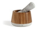 Mortier et pilon Livoo marbre et acacia