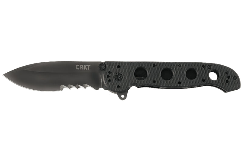 Couteau pliant CRKT M21 manche à trous G10 noir - 13.5 cm
