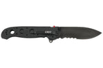 Couteau pliant CRKT M21 manche à trous G10 noir - 13.5 cm