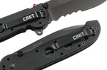 Couteau pliant CRKT M21 manche à trous G10 noir - 13.5 cm