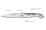 Couteau pliant Compostelle Voie de Tours Claude Dozorme manche chêne 12,5cm