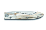 Couteau pliant Compostelle Voie du Puy Claude Dozorme manche corne 12,5cm