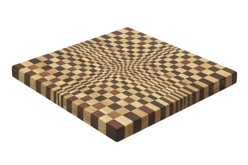 Planche à découper Legnoart Vega en rouvre naturel et thermo bois effet mosaïque - XL