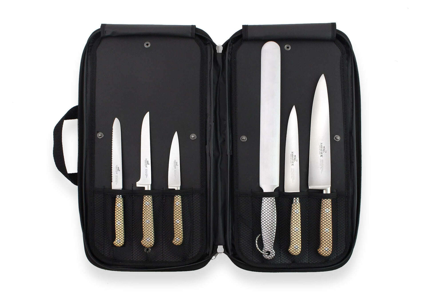 Mallette cuisine Sabatier Brocéliande 5 couteaux fabrication française + 1 fusil