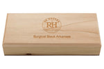 Pierre naturelle d'Arkansas Surgical Black Arkansas Stone RH PREYDA grain ultra-fin