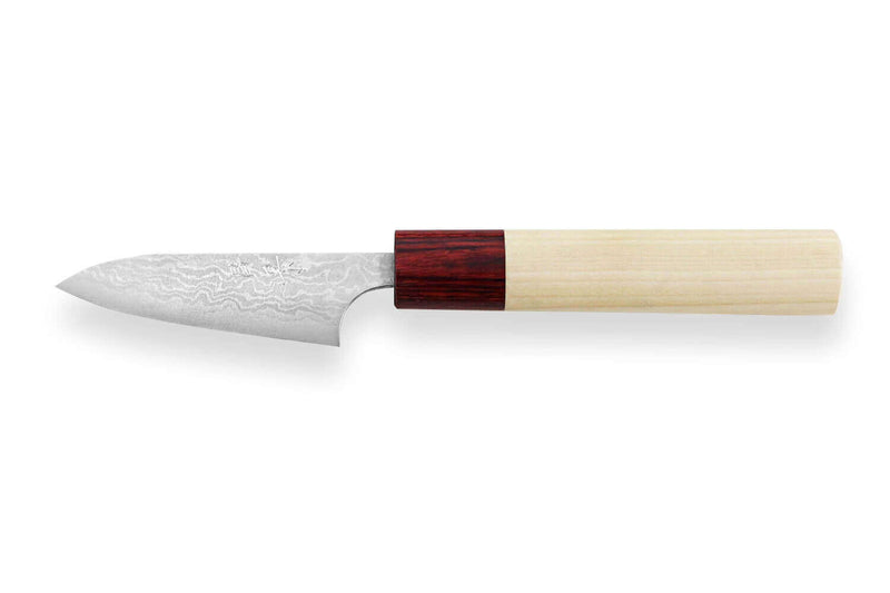 Couteau d'office japonais artisanal Masakage Kiri 7,5cm damas 49 couches