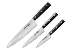 Coffret 3 couteaux Samura Damascus 67 damas VG10 Office + Universel + Chef