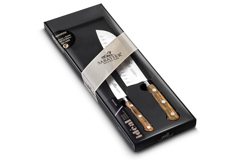 Coffret 2 couteaux Sabatier Provençao Santoku 18cm + Office 10cm