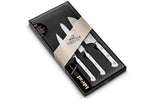 Coffret 3 couteaux Sabatier Toque Blanche Office + Universel + Mini Santoku