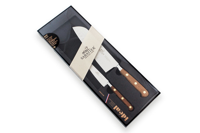 Coffret 2 couteaux Sabatier Perigord Office 10cm + Santoku 18cm