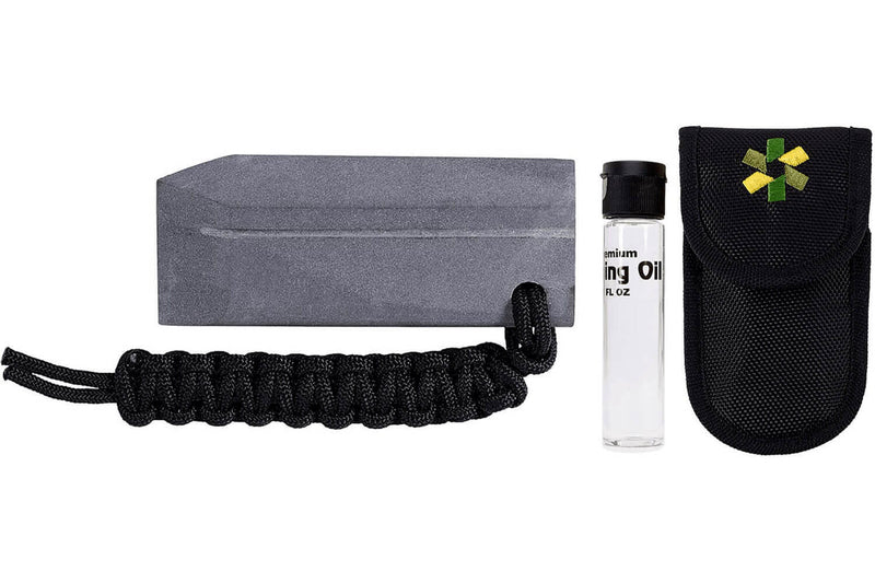 Pierre naturelle tactique d'Arkansas RH PREYDA grain fin avec huile + étui en nylon