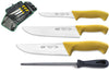 Trousse professionnelle de boucher 3 couteaux + 1 fusil Sanelli Skin