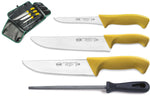 Trousse professionnelle de boucher 3 couteaux + 1 fusil Sanelli Skin