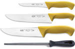 Trousse professionnelle de boucher 3 couteaux + 1 fusil Sanelli Skin