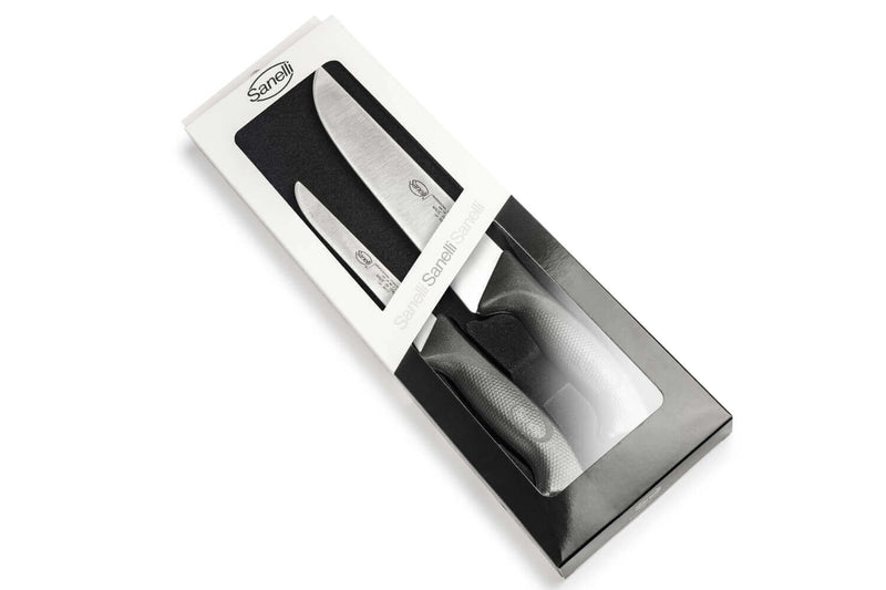 Coffret 2 couteaux de boucher professionnels Sanelli Skin Désosseur 16cm + Boucher 22cm