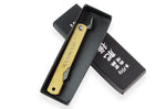 Couteau de poche Higonokami Böker Kinzoku lame damassée 7,5cm manche cuivre