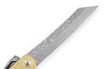Couteau de poche Higonokami Böker Kinzoku lame damassée 7,5cm manche cuivre
