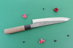 Couteau de chef japonais artisanal Wusaki Nakata BS2 21cm manche en noyer
