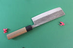 Couteau nakiri japonais artisanal Wusaki Nakata BS2 16.5cm manche en noyer