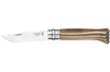 Couteau Opinel tradition n°8 lame acier inox 8,5cm virole tournante bouleau lamellé - Marron