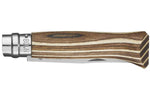 Couteau Opinel tradition n°8 lame acier inox 8,5cm virole tournante bouleau lamellé - Marron