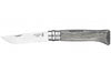 Couteau Opinel tradition n°8 lame acier inox 8,5cm virole tournante bouleau lamellé - Gris