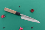 Couteau universel japonais artisanal Wusaki Nakata BS2 13.5cm manche en noyer