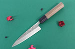 Couteau universel japonais artisanal Wusaki Nakata BS2 13.5cm manche en noyer
