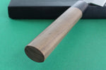 Couteau sujihiki japonais artisanal Wusaki Nakata BS2 24cm manche en noyer