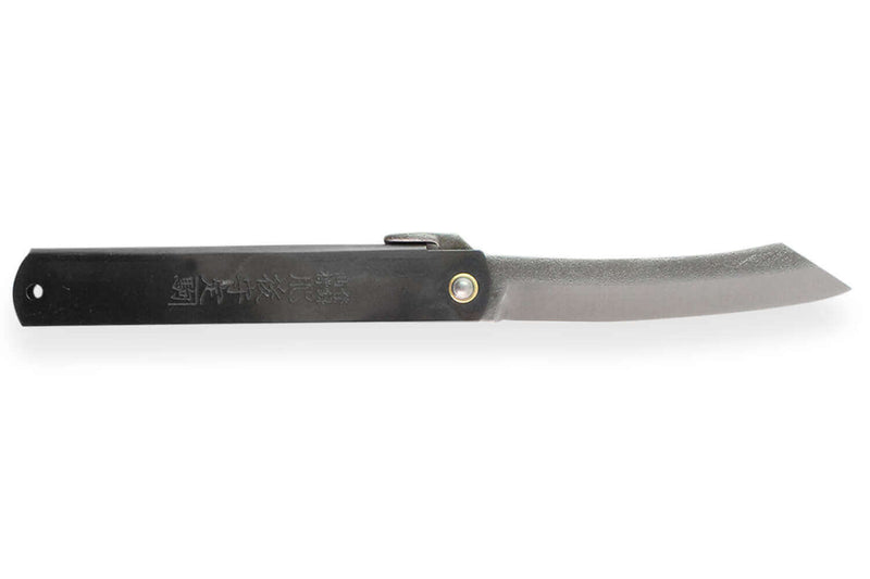 Couteau de poche Higonokami Kanetsune lame 9,5cm manche acier noir
