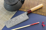 Couteau nakiri japonais artisanal Yoshimi Kato 16,5cm VG10 Nickel Damascus cerisier