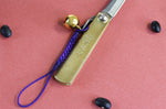 Couteau de poche Higonokami Kanetsune lame 4cm acier SK-5 manche laiton + grelot