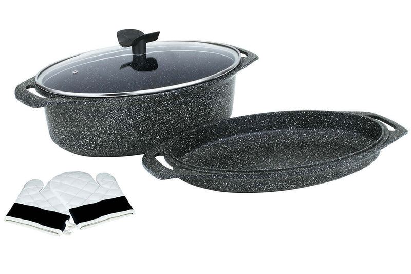 Marmite 3 pièces Pradel Excellence Premium 39 x 28 cm façon pierre tous feux / induction