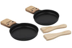 Service à raclette à la bougie Cookut Lumi noir - Services individuels poêlons et spatules - 2 personnes