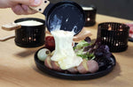 Service à raclette à la bougie Cookut Lumi noir - Services individuels poêlons et spatules - 2 personnes