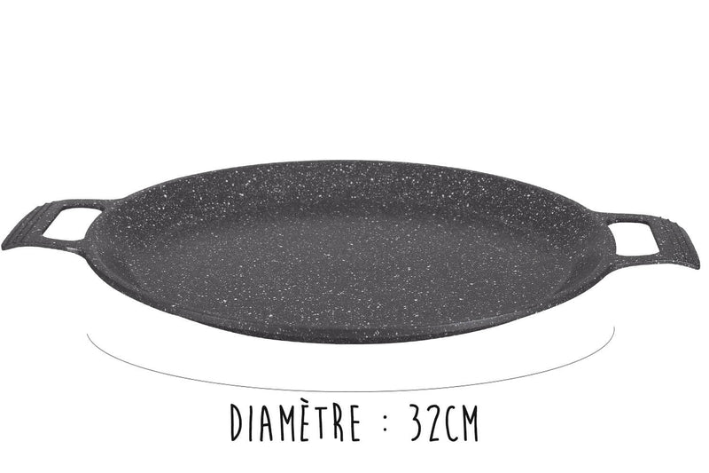Plat à pizza en fonte Pradel Excellence Premium 32cm façon pierre tous feux/ induction