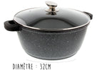 Faitout en fonte Pradel Excellence Premium 32cm façon pierre tous feux/ induction