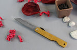 Couteau de poche Higonokami Böker Kinzoku lame damassée 7,5cm manche cuivre