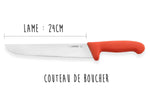 Set de 3 couteaux de boucher professionnels Giesser manche rouge