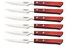 Set de 6 couteaux à steak Tramontina lame crantée 11cm manche rouge